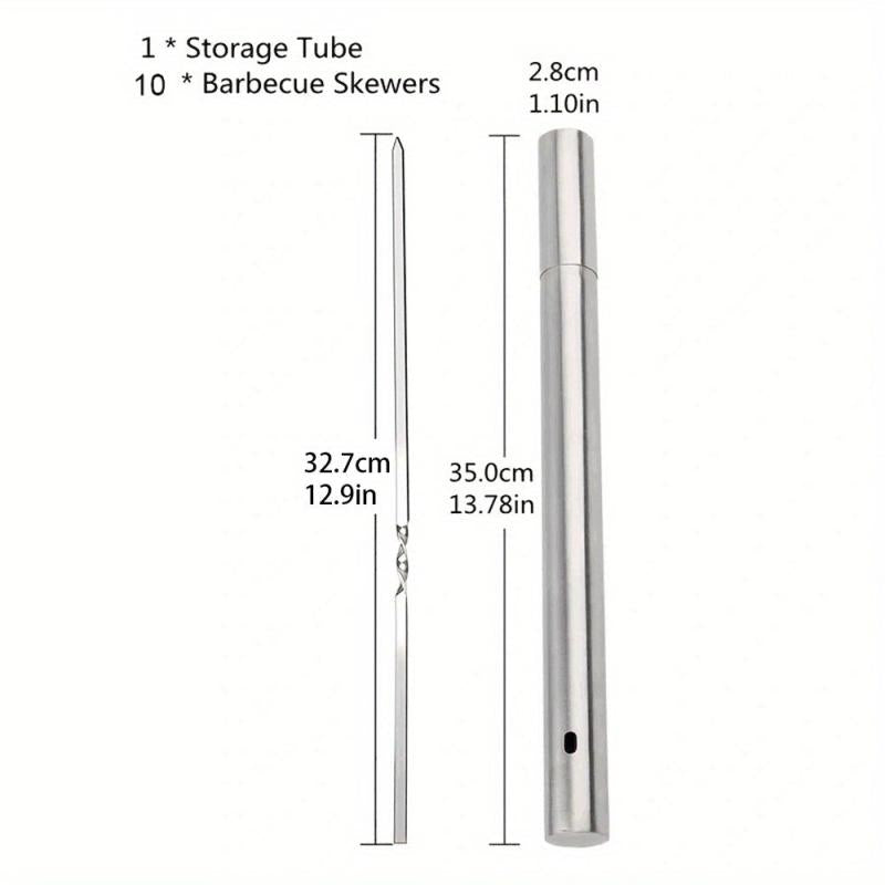30pcs Stainless Steel BBQ Stick Set with Storage Barrel for Grilling