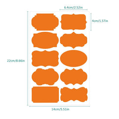10pcs Irregular Shape Labels Blackboard Sticker PVC Waterproof Adhesive