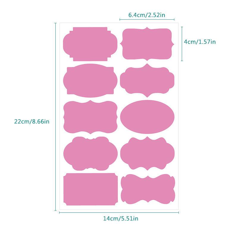 10pcs Irregular Shape Labels Blackboard Sticker PVC Waterproof Adhesive