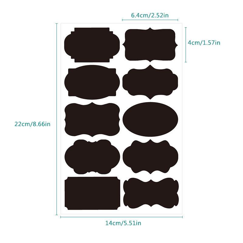 10pcs Irregular Shape Labels Blackboard Sticker PVC Waterproof Adhesive