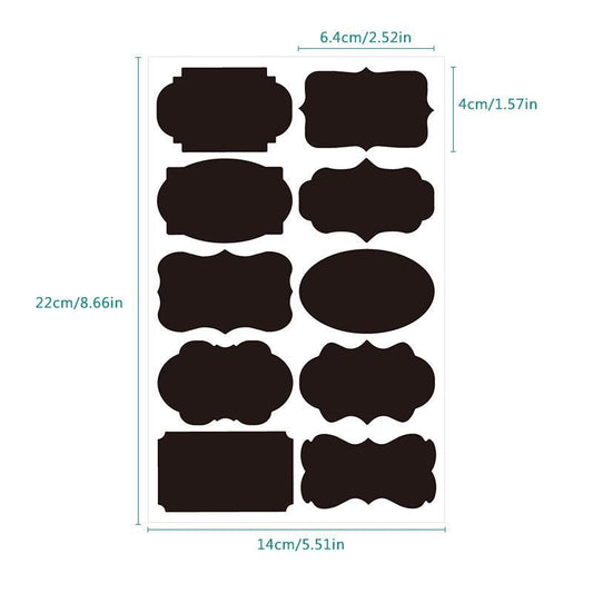 10pcs Irregular Shape Labels Blackboard Sticker PVC Waterproof Adhesive