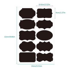 10pcs Irregular Shape Labels Blackboard Sticker PVC Waterproof Adhesive