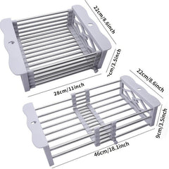 Retractable Drain Rack Telescopic Drain Basket Kitchen Rack