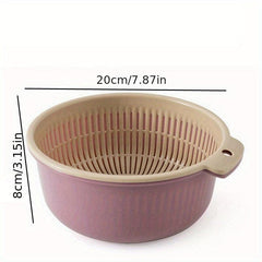 Double Drain Basket Washing Basket Plastic Fruit Storage Washing Basket