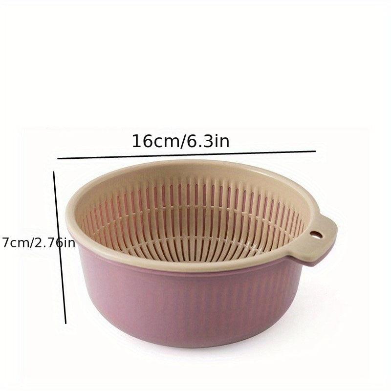 Double Drain Basket Washing Basket Plastic Fruit Storage Washing Basket