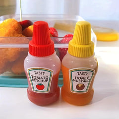 2pcs Mini Tomato Ketchup Bottle Portable Salad Container Bento Squeeze Oil