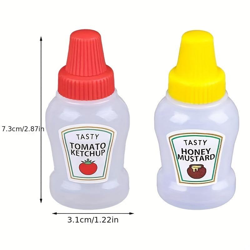 2pcs Mini Tomato Ketchup Bottle Portable Salad Container Bento Squeeze Oil