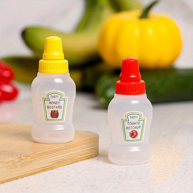 2pcs Mini Tomato Ketchup Bottle Portable Salad Container Bento Squeeze Oil
