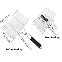 304 Stainless Steel BBQ Net Clip Handle Support Multifunctional Grill