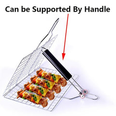 304 Stainless Steel BBQ Net Clip Handle Support Multifunctional Grill