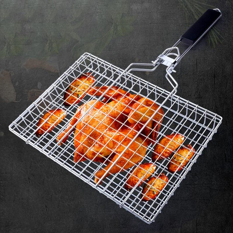 304 Stainless Steel BBQ Net Clip Handle Support Multifunctional Grill