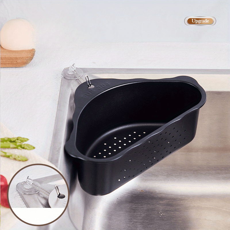 Stainless Steel Vegetable Basin Drain Basket Sink Filter Mesh Triangle