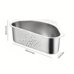 Stainless Steel Vegetable Basin Drain Basket Sink Filter Mesh Triangle