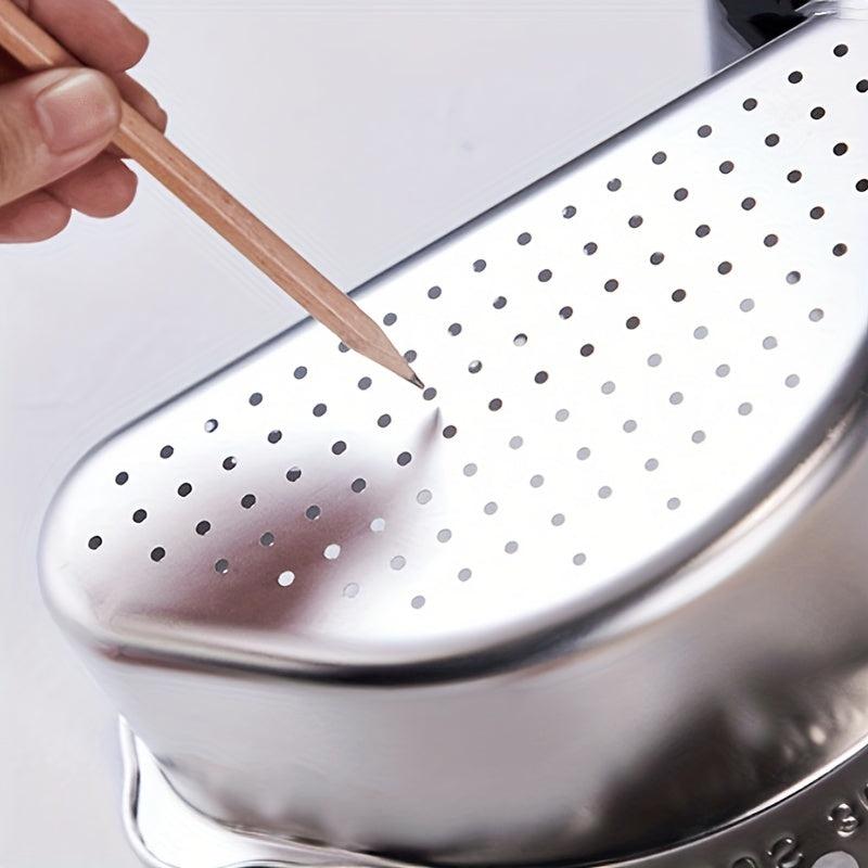 Stainless Steel Vegetable Basin Drain Basket Sink Filter Mesh Triangle
