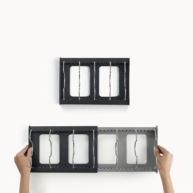 7pcs Kitchen Utensils Pan Storage Rack Retractable Dishes Expansion Rack