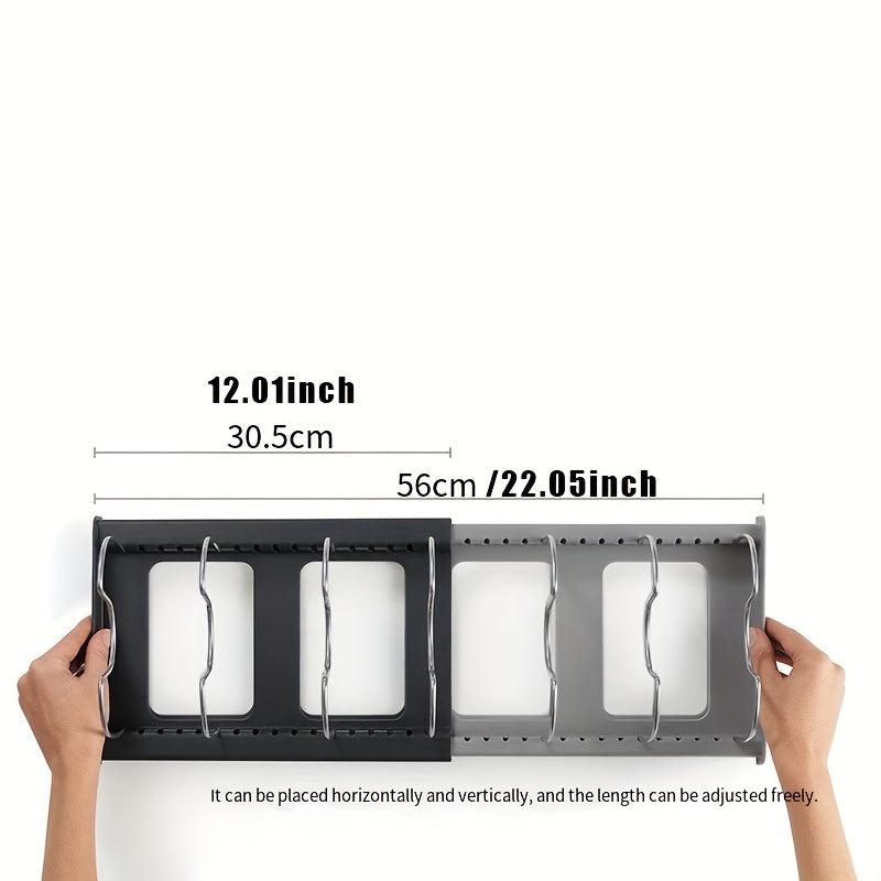 7pcs Kitchen Utensils Pan Storage Rack Retractable Dishes Expansion Rack