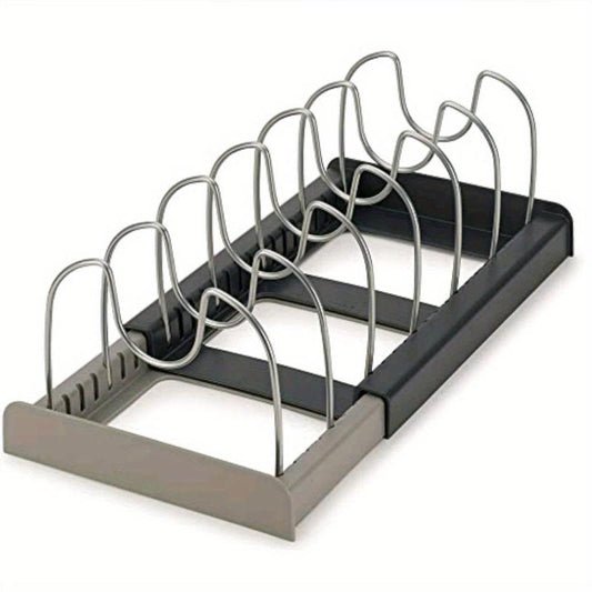7pcs Kitchen Utensils Pan Storage Rack Retractable Dishes Expansion Rack