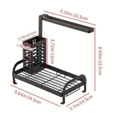 Sink Caddy Organizer Sponge Holder with Drain Pan for Kitchen Sink