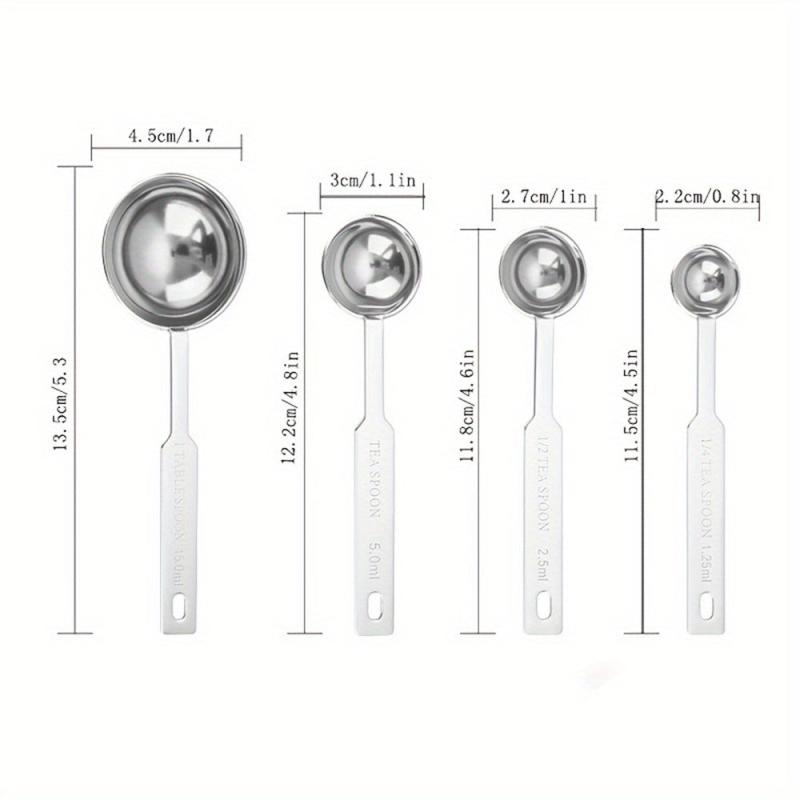 4pcs Stainless Steel Measuring Spoons Set for Cooking & Baking