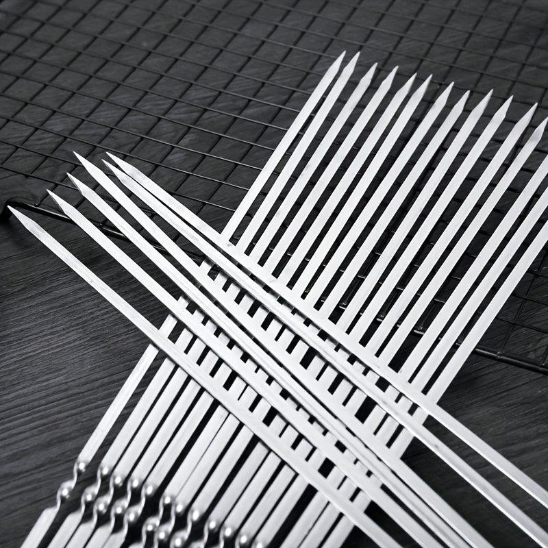 15pcs 11 Stainless Steel BBQ Skewers Kebabs Outdoor Accessories