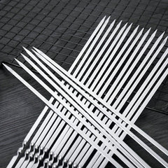 15pcs 11 Stainless Steel BBQ Skewers Kebabs Outdoor Accessories