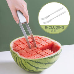 3pcs Watermelon Cutter & Forks Stainless Steel Portable