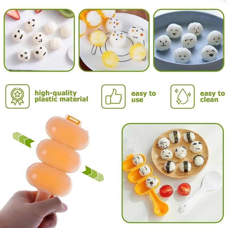DIY Rice Ball Mold Set with Spatula - Large Ball Mold Kitchen Tool