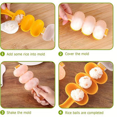 DIY Rice Ball Mold Set with Spatula - Large Ball Mold Kitchen Tool