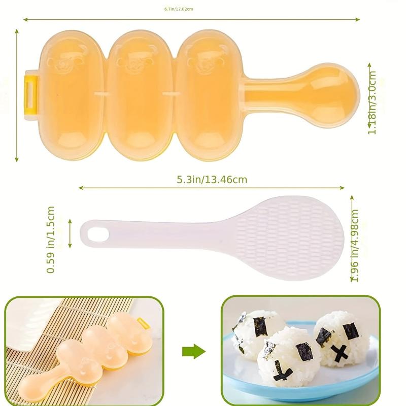 DIY Rice Ball Mold Set with Spatula - Large Ball Mold Kitchen Tool