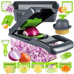 16-in-1 Vegetable Chopper Onion Slicer with Container