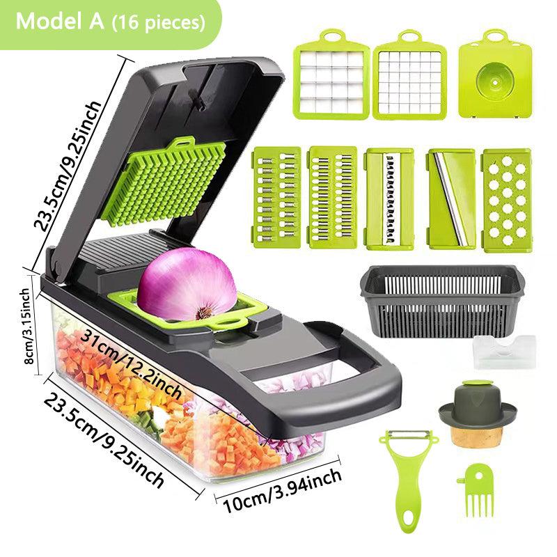 16-in-1 Vegetable Chopper Onion Slicer with Container