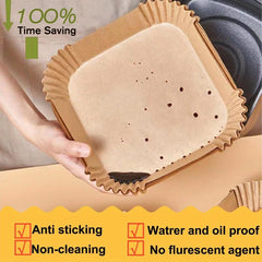 50pcs Air Fryer Disposable Paper Liners 22 86 Cm Round Square Parchment Pape
