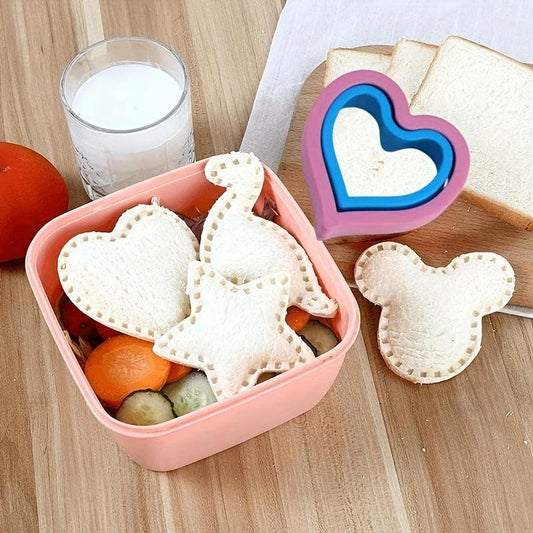 6pcs Sandwich Cutter And Sealer Set For Kids Lunch Bento Box