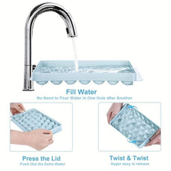Double Layer 33 Grid Ice Hockey Set with Box Shovel - Household Ice Maker