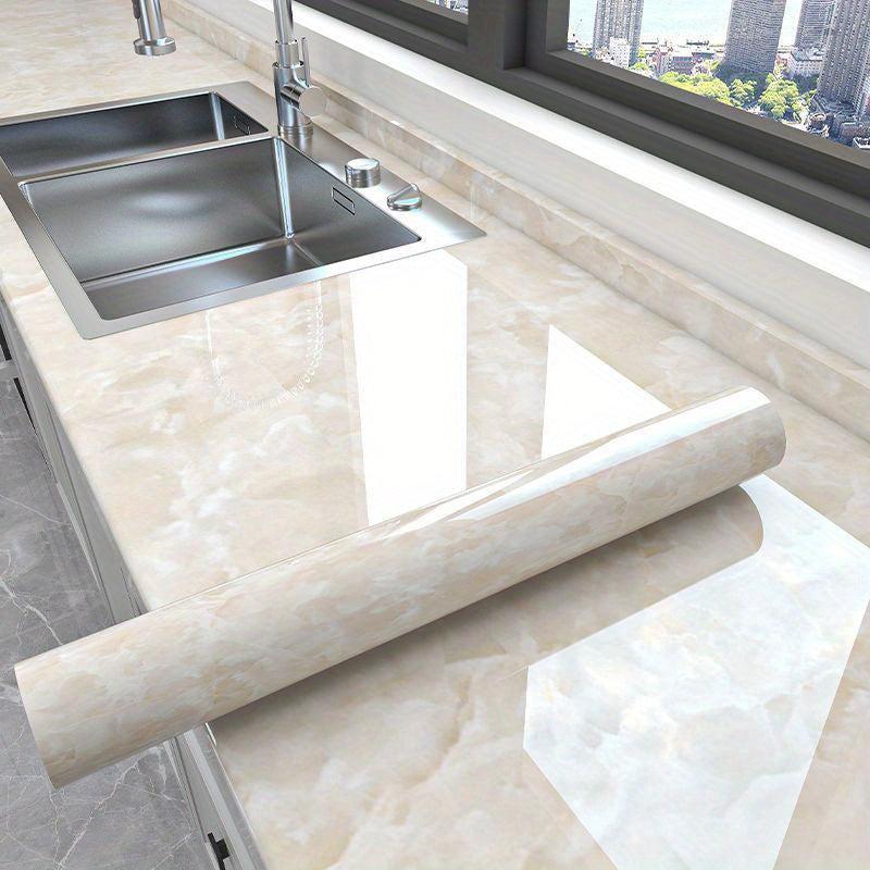 Marble Self Adhesive Waterproof Wallpaper Kitchen High Temperature Resistance
