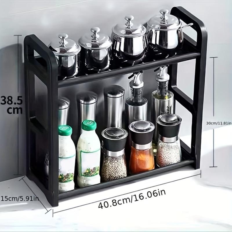 Double Layer Spice Rack Organizer for Kitchen Cabinet - Durable Spice Cabinet