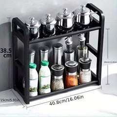 Double Layer Spice Rack Organizer for Kitchen Cabinet - Durable Spice Cabinet