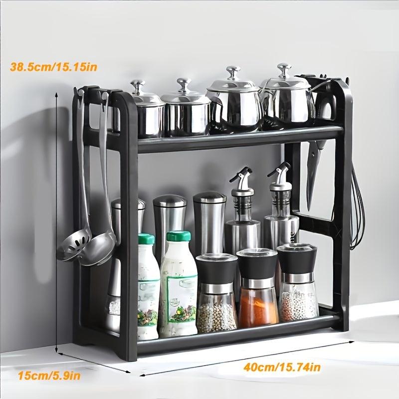 Double Layer Spice Rack Organizer for Kitchen Cabinet - Durable Spice Cabinet