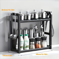 Double Layer Spice Rack Organizer for Kitchen Cabinet - Durable Spice Cabinet