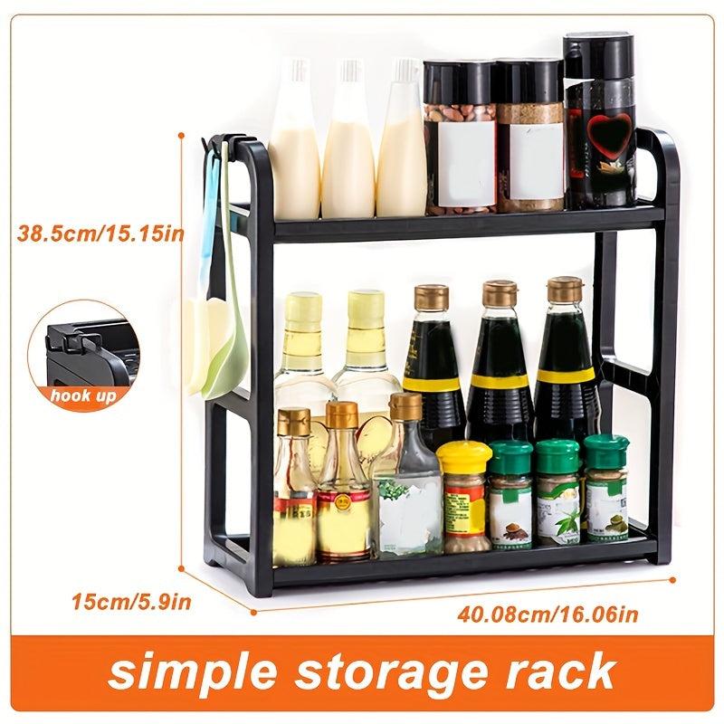 Double Layer Spice Rack Organizer for Kitchen Cabinet - Durable Spice Cabinet
