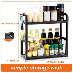 Double Layer Spice Rack Organizer for Kitchen Cabinet - Durable Spice Cabinet