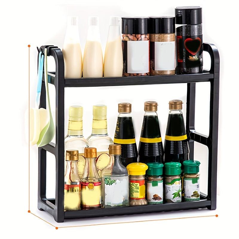 Double Layer Spice Rack Organizer for Kitchen Cabinet - Durable Spice Cabinet
