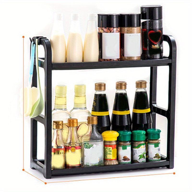 Double Layer Spice Rack Organizer for Kitchen Cabinet - Durable Spice Cabinet