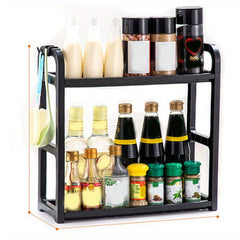 Double Layer Spice Rack Organizer for Kitchen Cabinet - Durable Spice Cabinet