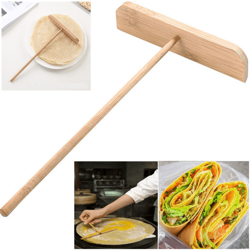 Wooden Pancake Spreader Kitchen Tool DIY Egg Pie Frying Spatula