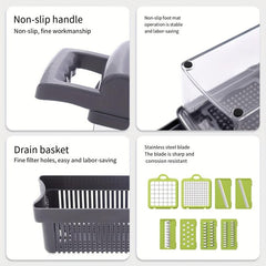 Vegetable Chopper Set with Container Manual Food Slicer Cutter Onion Mincer