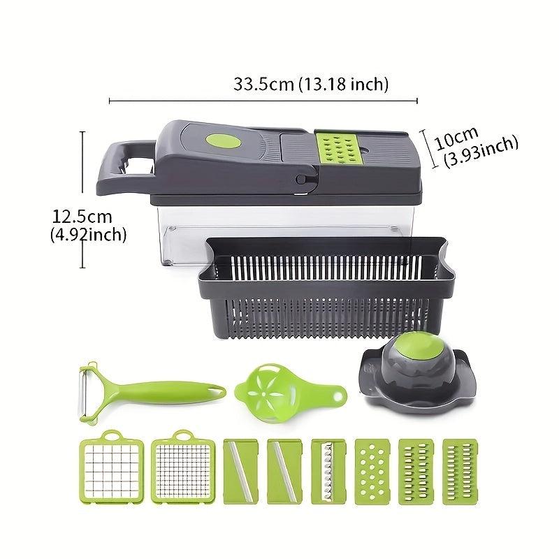 Vegetable Chopper Set with Container Manual Food Slicer Cutter Onion Mincer