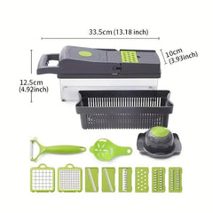 Vegetable Chopper Set with Container Manual Food Slicer Cutter Onion Mincer