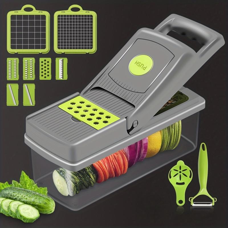 Vegetable Chopper Set with Container Manual Food Slicer Cutter Onion Mincer
