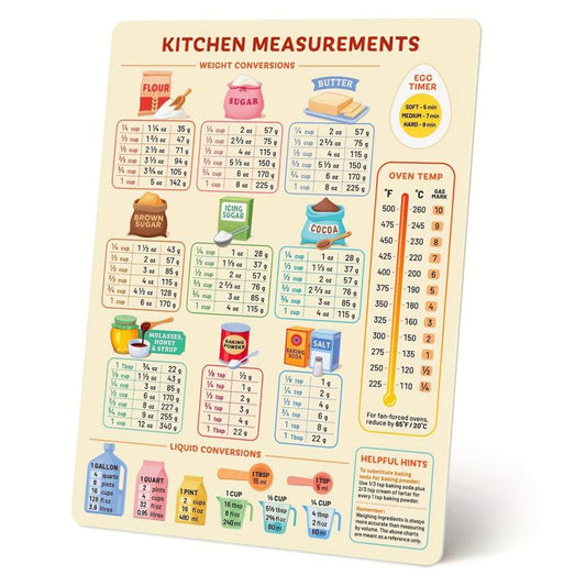 Kitchen Conversion Chart Magnet for Easy Cooking & Baking